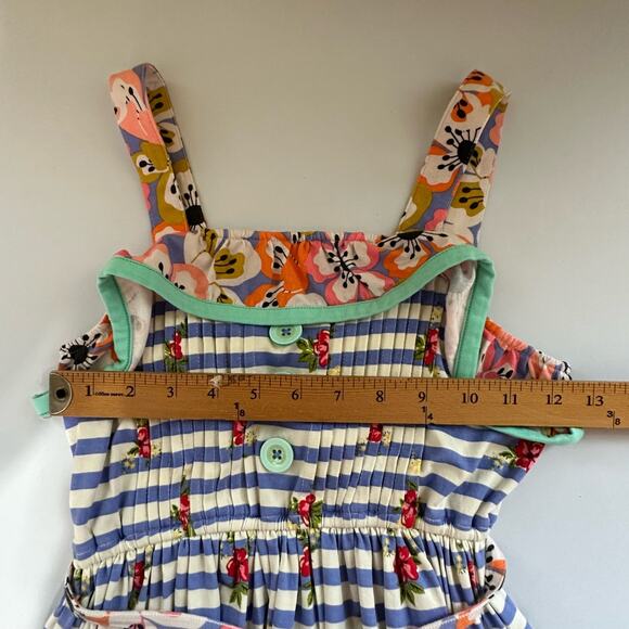 435 Matilda Jane Dress Girls 12 Blue Striped Floral Endless Summer Maxi Spring - Picture 11 of 13
